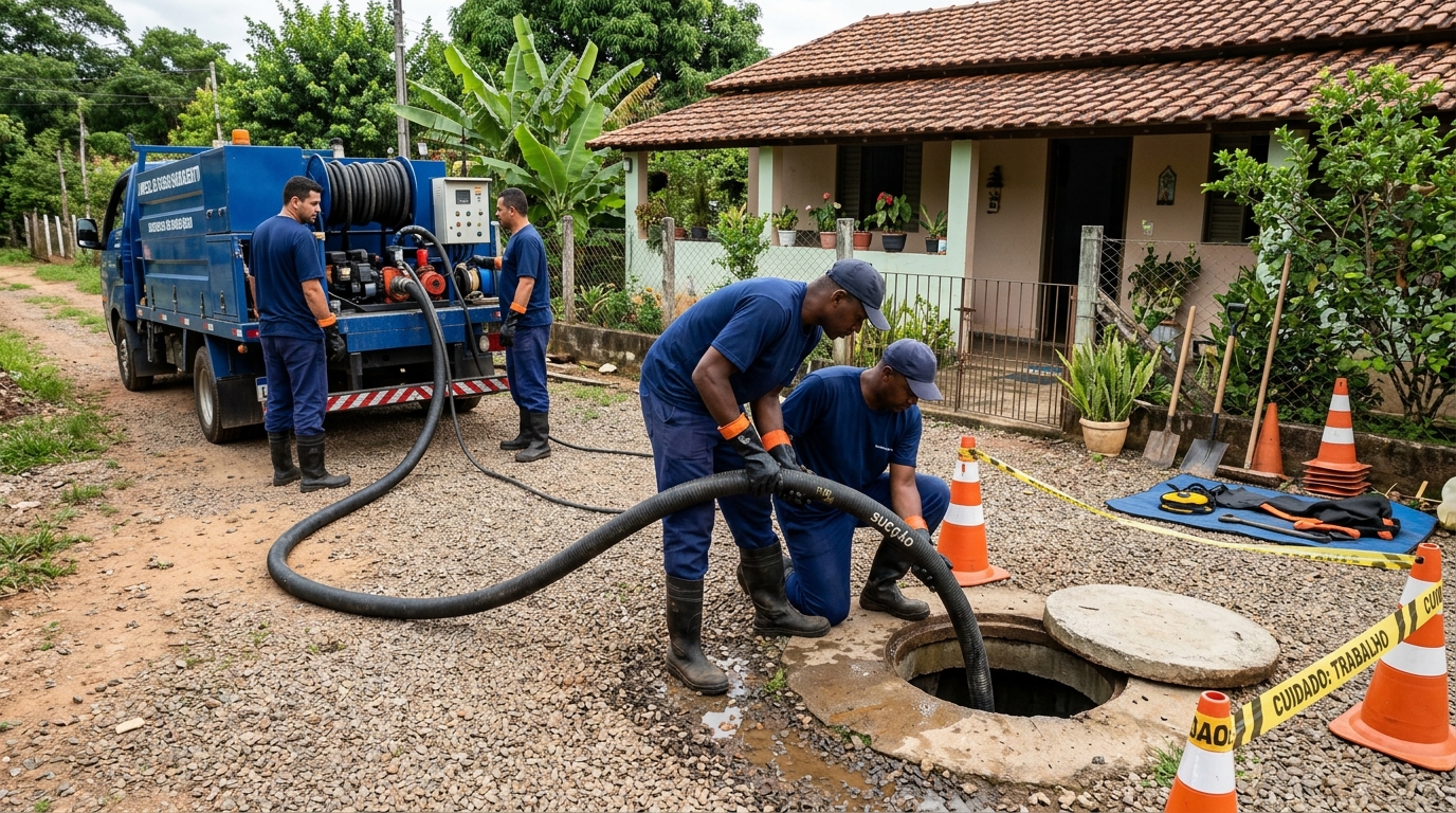 Equipe de desentupimento de fossa em São Bernardo do Campo-SP